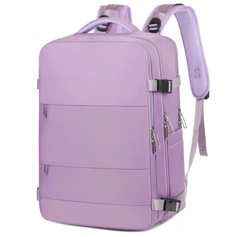 Men Women Travel Backpack Large Capacity Airline Approved Multifunction Backpack with Shoe Compartment Laptop Bag USB Charging
