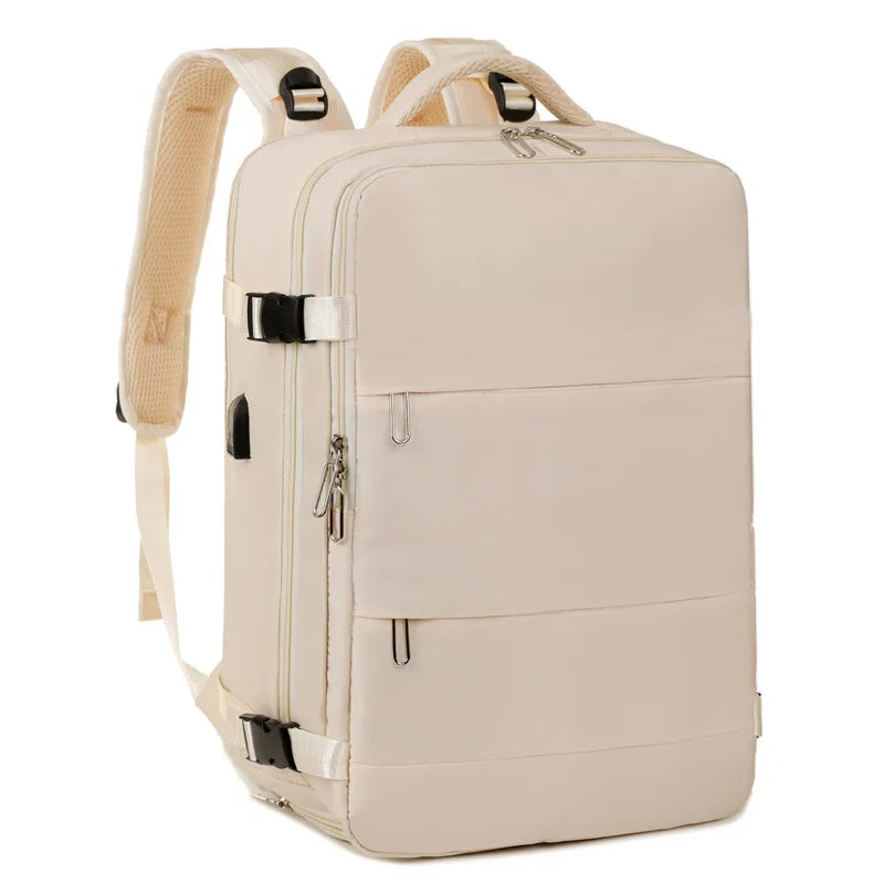 Men Women Travel Backpack Large Capacity Airline Approved Multifunction Backpack with Shoe Compartment Laptop Bag USB Charging