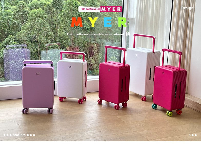 KLQDZMS Travel Luggage 20"24 Inch ABS + PC Boarding Box Large Capacity Trolley Case Women Universal Wheel Cabin Suitcase