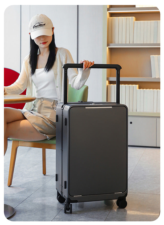 COLENARA Multifunctional Suitcase Front Opening Boarding Box USB Charging Trolley Case 20"24"26 Inch Large Capacity Luggage