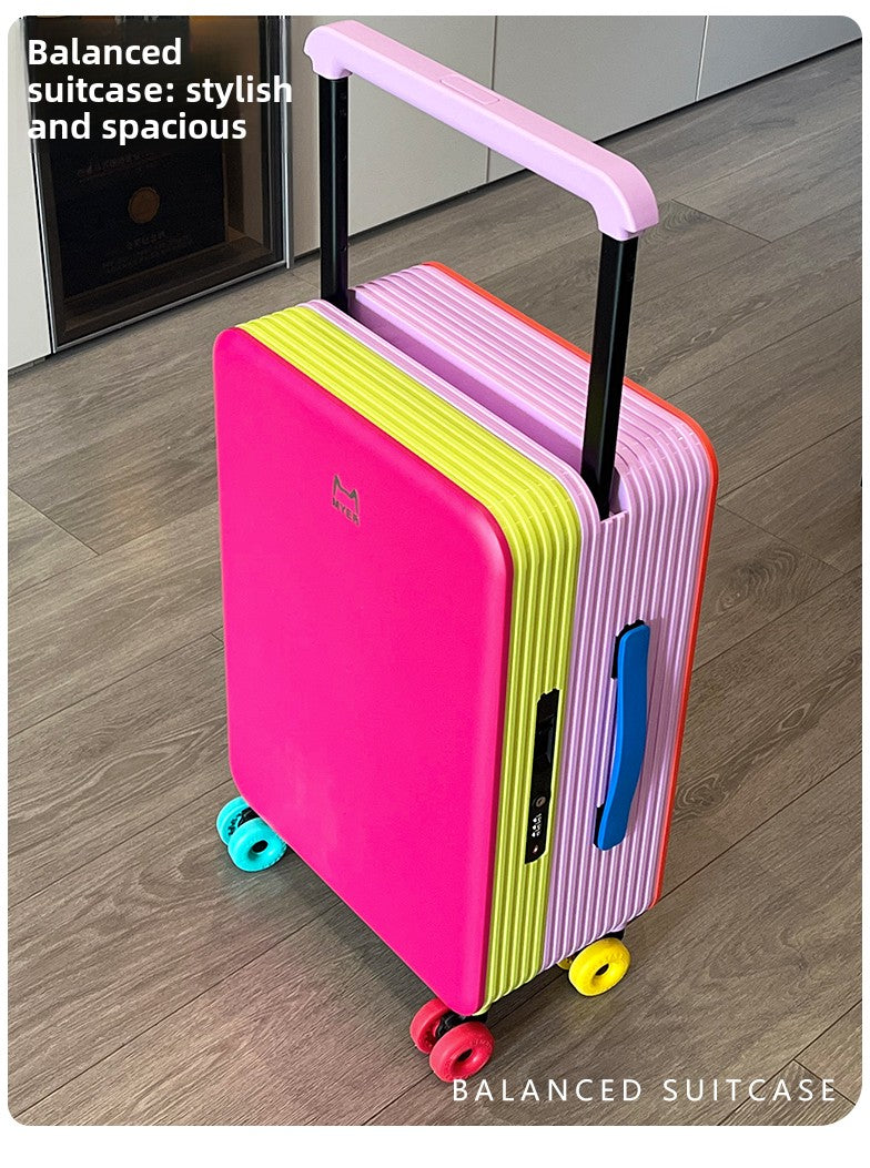 KLQDZMS Travel Luggage 20"24 Inch ABS + PC Boarding Box Large Capacity Trolley Case Women Universal Wheel Cabin Suitcase