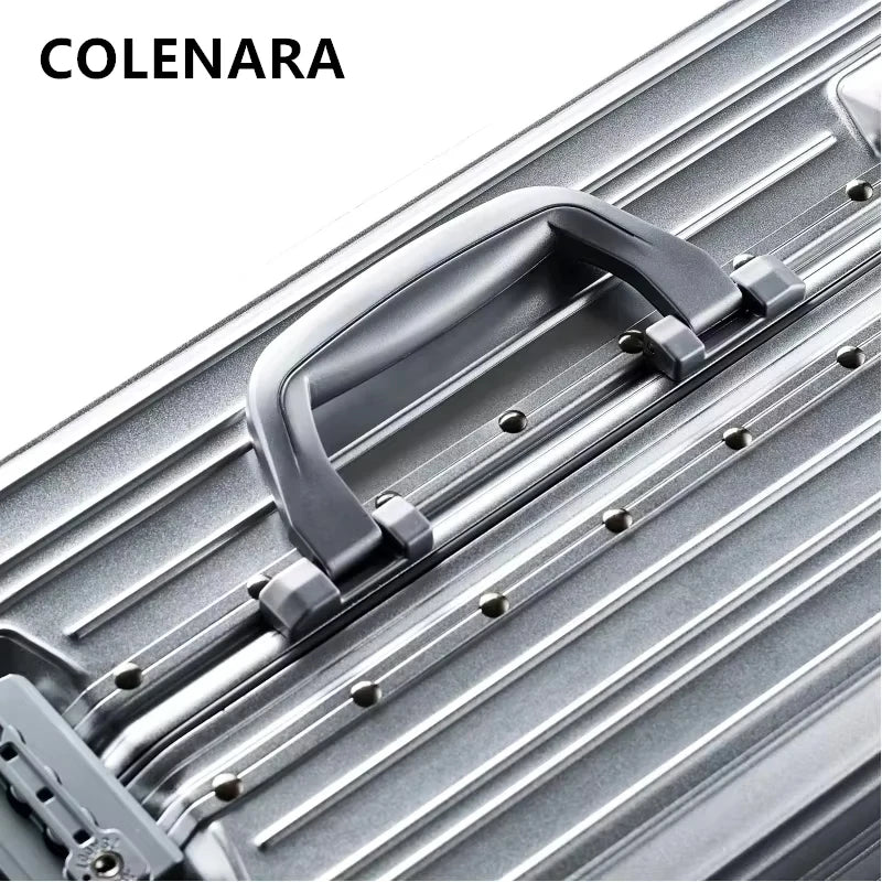 COLENARA Cabin Suitcase Large Capacity Luggage Case 20 "All-aluminum Magnesium Alloy Boarding Box 24"26"29" Men's Luggage