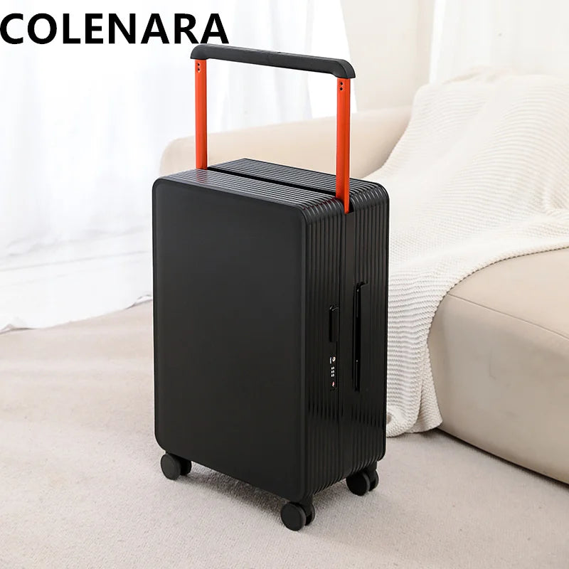 COLENARA Wide Pull Rod Luggage New Universal Wheel Travel Case Password Box 20 Inch Portable Cabin Boarding Case Pull Rod Box