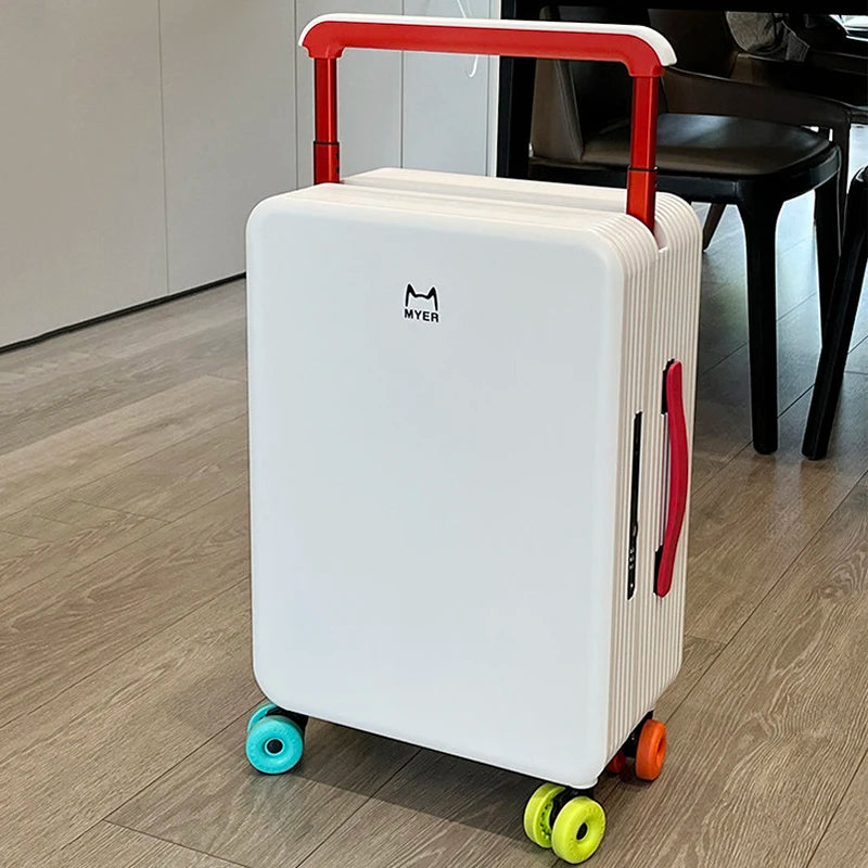 KLQDZMS Travel Luggage 20"24 Inch ABS + PC Boarding Box Large Capacity Trolley Case Women Universal Wheel Cabin Suitcase