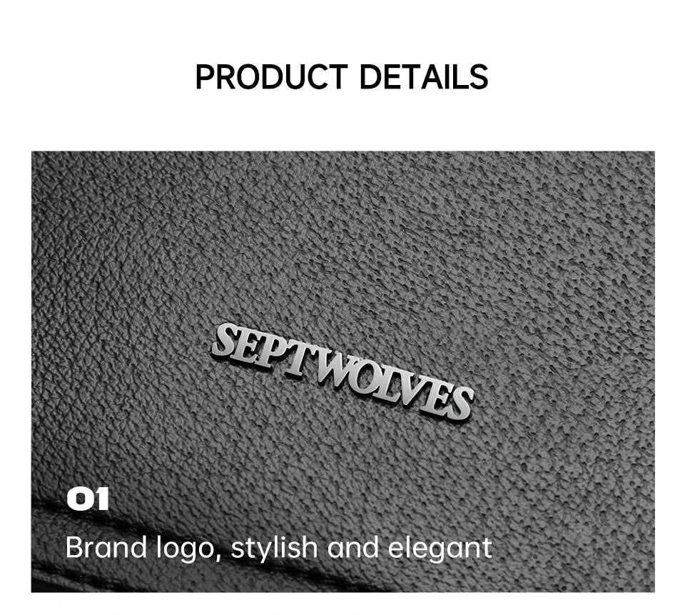 Septwolves High Quality Business Printed Leather Backpack Man Designer Drawstring Flip Monogram Laptop Bags Print Work Rucksack