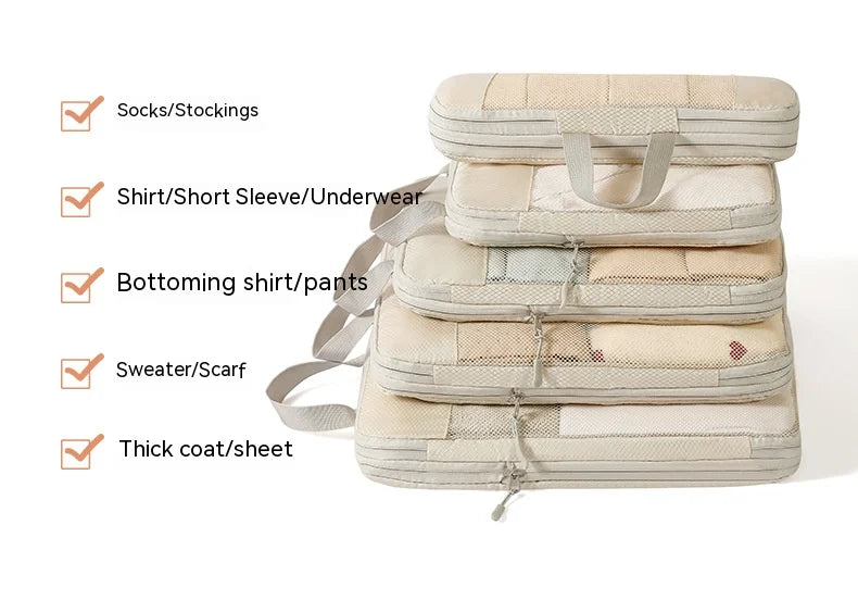 Compression Packing Cubes for Suitcases Travel Accessories Expandable Packing Organizers Lightweight Travel Organizer Cubes