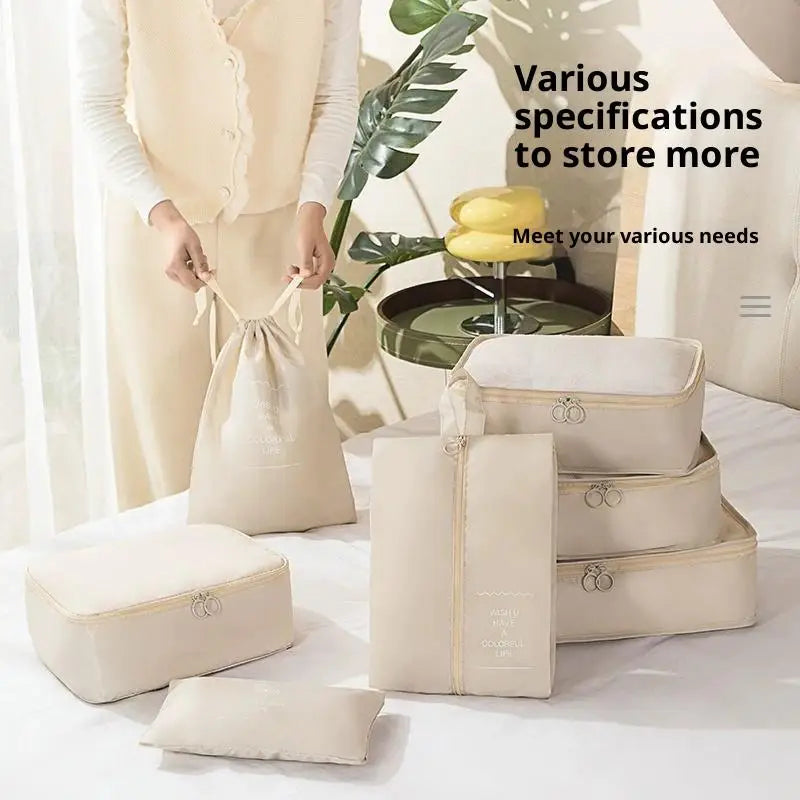 7Pcs/Set Travel Clothing Storage Bag Luggage Organizer Bags Toiletry Shoe Clothing Underwear Sorting Bag Travel Storage Bag Set