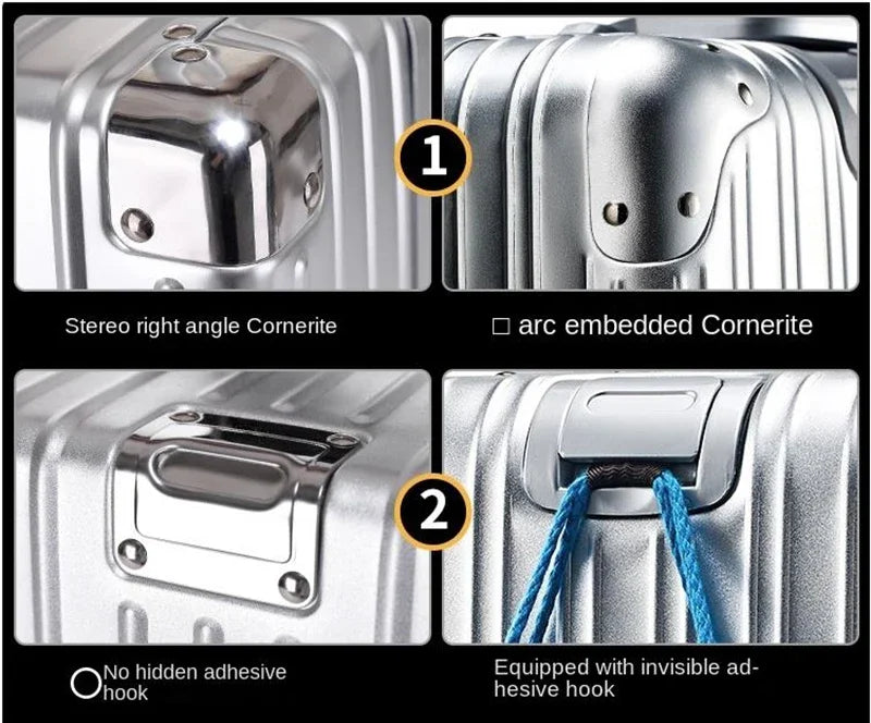 COLENARA Cabin Suitcase Large Capacity Luggage Case 20 "All-aluminum Magnesium Alloy Boarding Box 24"26"29" Men's Luggage