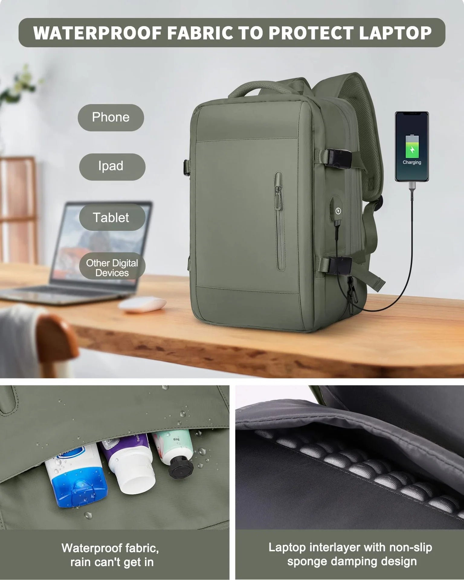 Large Capacity Travel Backpack Men and Women Laptop Bag Multifunctional Man Business Trip Expandable Airplane Backpacks