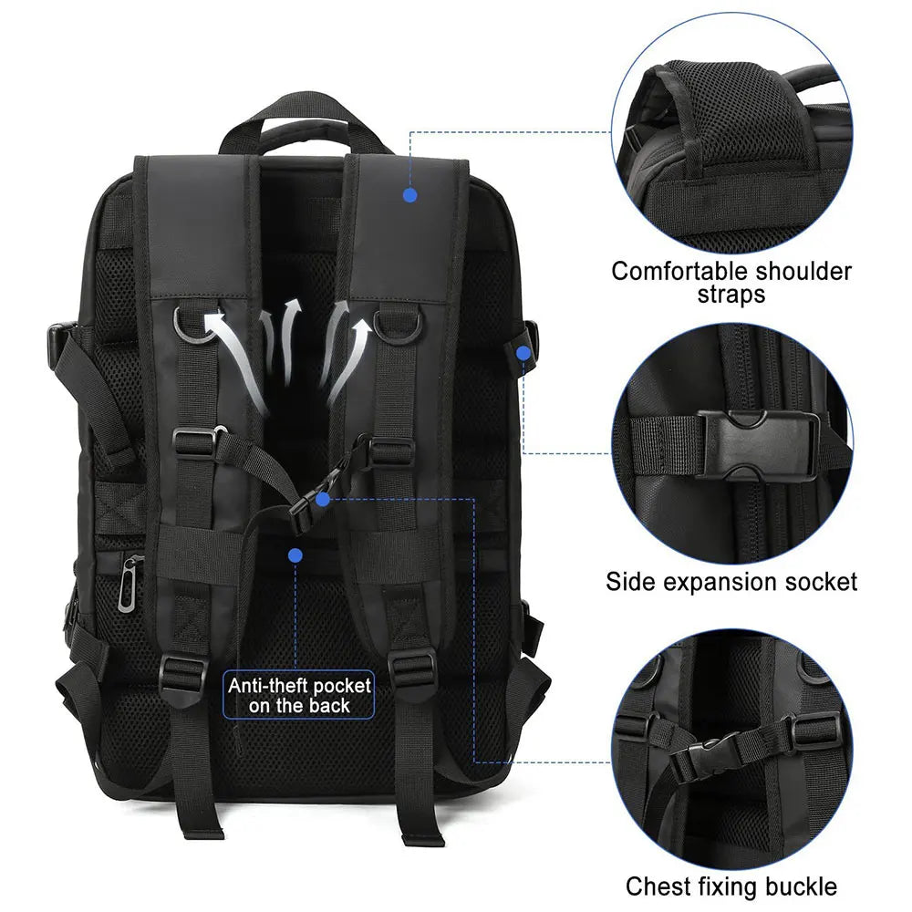Large Capacity Travel Backpack Men and Women Laptop Bag Multifunctional Man Business Trip Expandable Airplane Backpacks