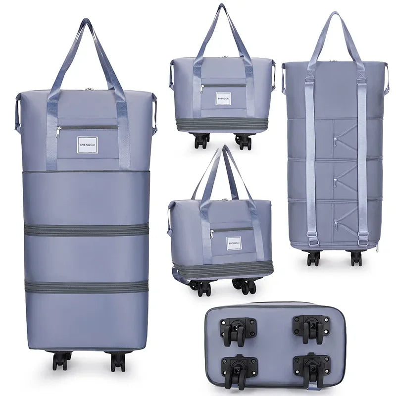 Travel bag, backpack large-capacity disassembly universal wheel storage bag, duffel bag portable multi-layer checked  with wheel