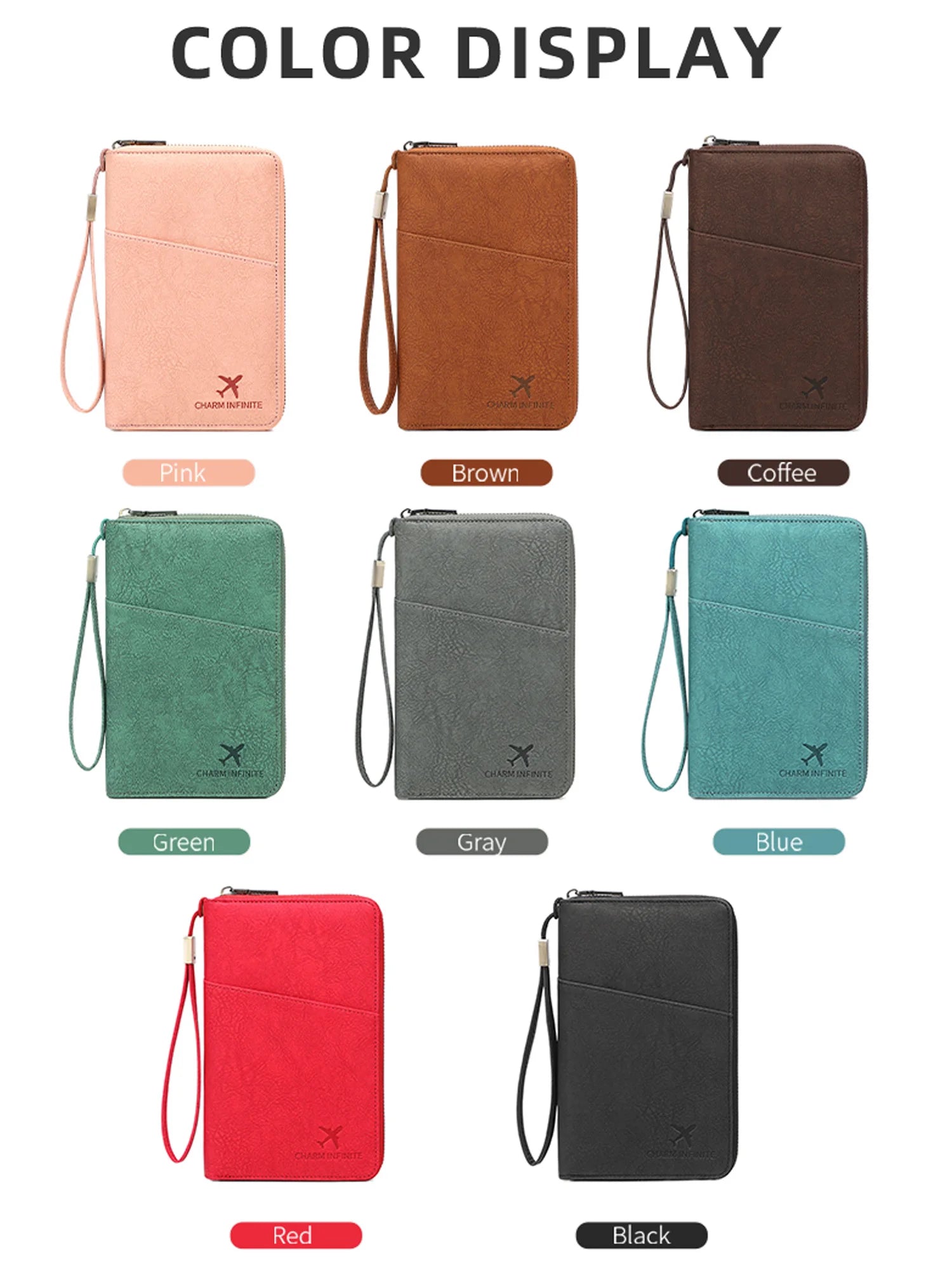 New Travel Passport Clip Wallet Women and Men Multifunctional PU Leather Card Holde RFID Anti Theft Swiping Wallets Storage Bag