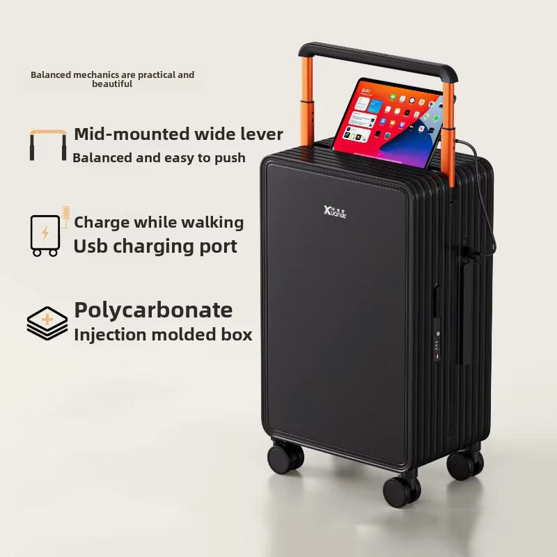 KLQDZMS Luggage ABS+PC Boarding Box 20"24"Large Capacity Cart Case Cart Style Travel Bag 26 Inch Universal Wheel Suitcase