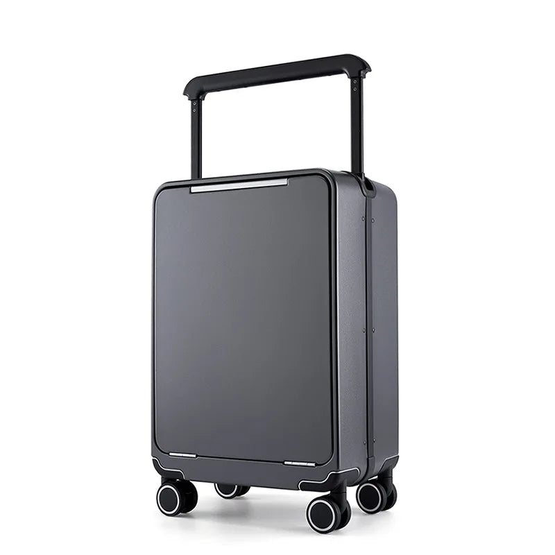 COLENARA Multifunctional Suitcase Front Opening Boarding Box USB Charging Trolley Case 20"24"26 Inch Large Capacity Luggage