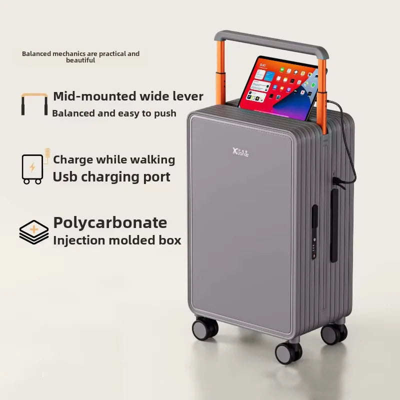 KLQDZMS Luggage ABS+PC Boarding Box 20"24"Large Capacity Cart Case Cart Style Travel Bag 26 Inch Universal Wheel Suitcase