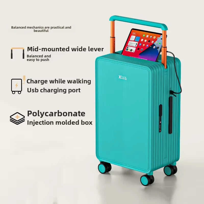 KLQDZMS Luggage ABS+PC Boarding Box 20"24"Large Capacity Cart Case Cart Style Travel Bag 26 Inch Universal Wheel Suitcase