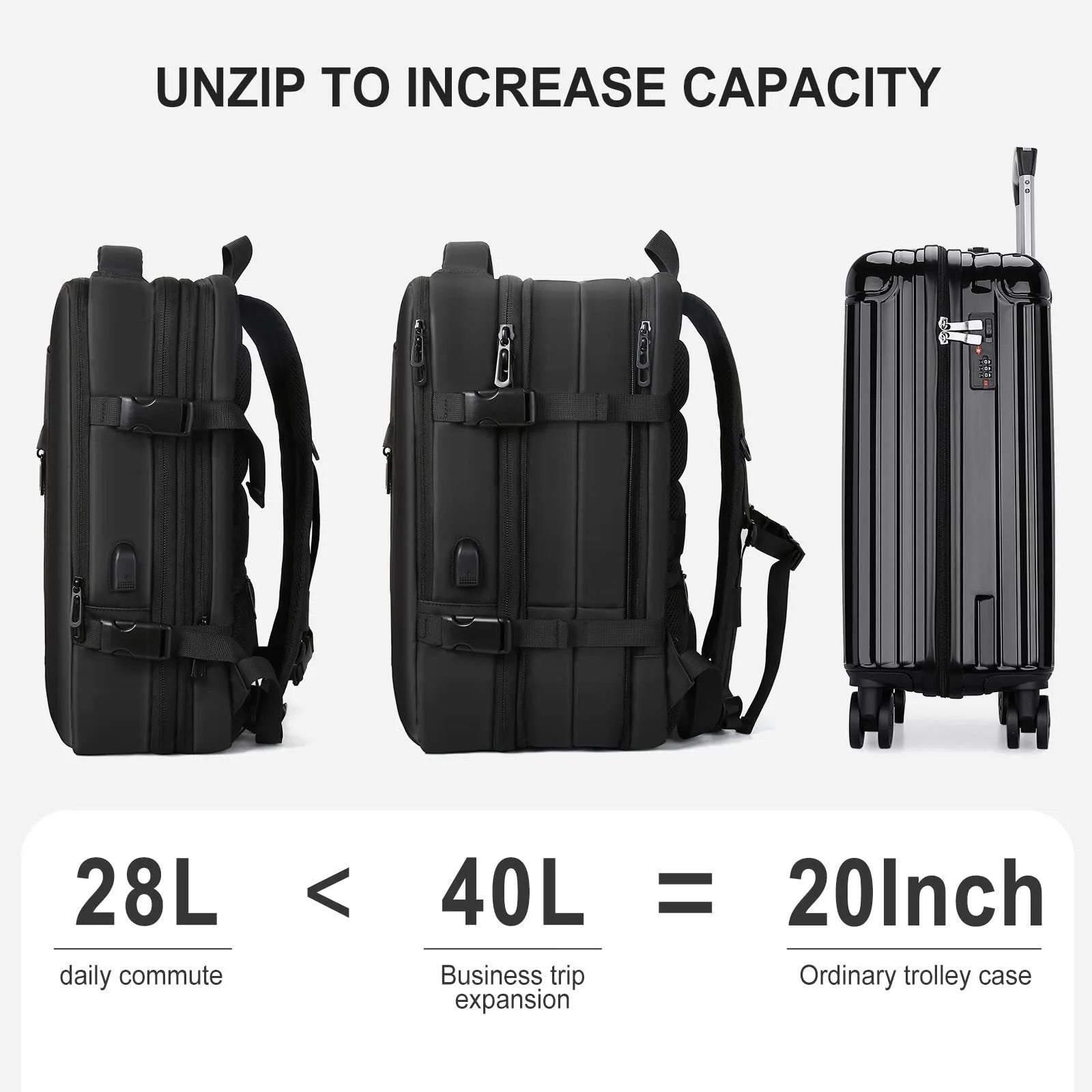 Large Capacity Travel Backpack Men and Women Laptop Bag Multifunctional Man Business Trip Expandable Airplane Backpacks