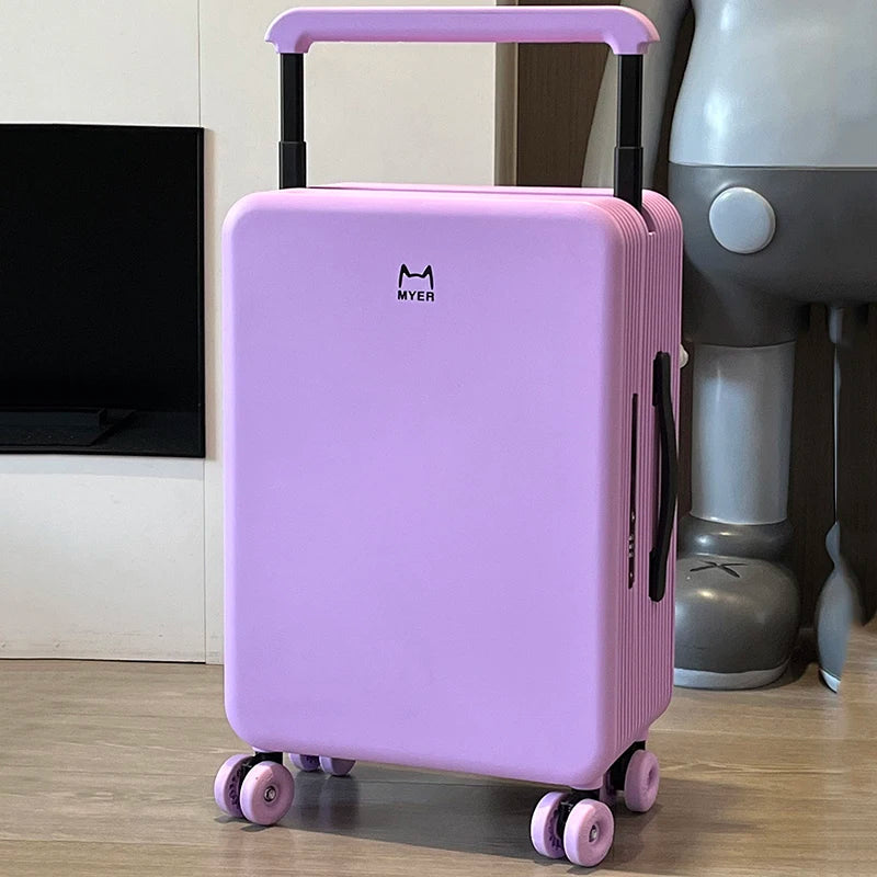 KLQDZMS Travel Luggage 20"24 Inch ABS + PC Boarding Box Large Capacity Trolley Case Women Universal Wheel Cabin Suitcase