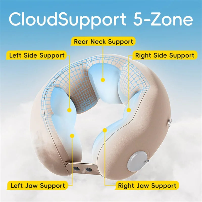 Inflatable Travel Neck Pillow For Airplane Train Car Washable Pillowcase U Shaped Office Napping Pillow, Adjustable And Soft