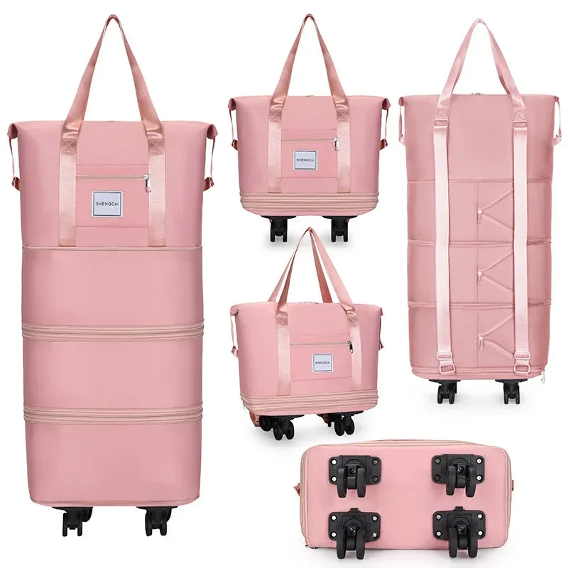 Travel bag, backpack large-capacity disassembly universal wheel storage bag, duffel bag portable multi-layer checked  with wheel