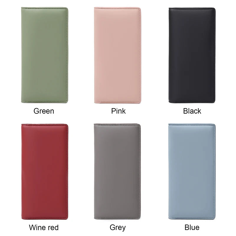 Travel RFID Passport Wallet for Women, Slim Long Leather Clutch with Card Slots & Coin Pocket, Perfect for Daily Commute & Trips