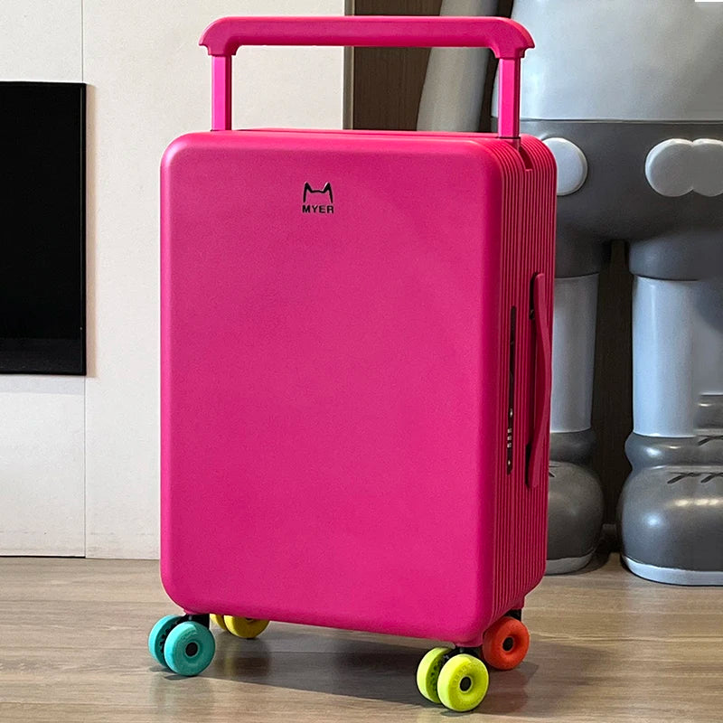KLQDZMS Travel Luggage 20"24 Inch ABS + PC Boarding Box Large Capacity Trolley Case Women Universal Wheel Cabin Suitcase