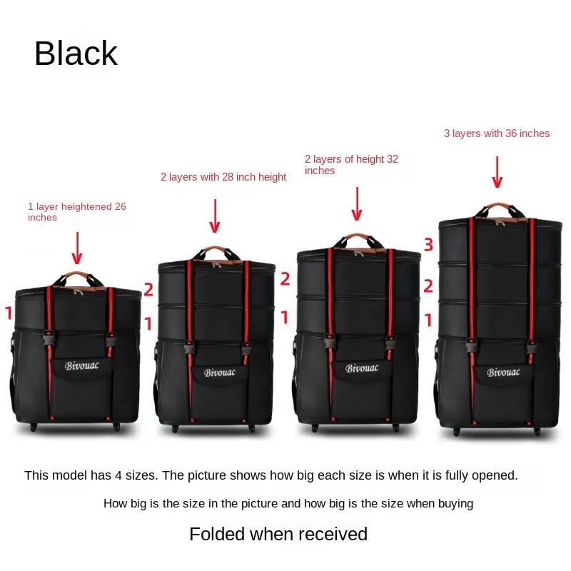 26/28/32/36 inch Extra Large Capacity Travel Bag Waterproof Oxford Cloth Foldable Luggage Bag Five wheels Travel Suitcase
