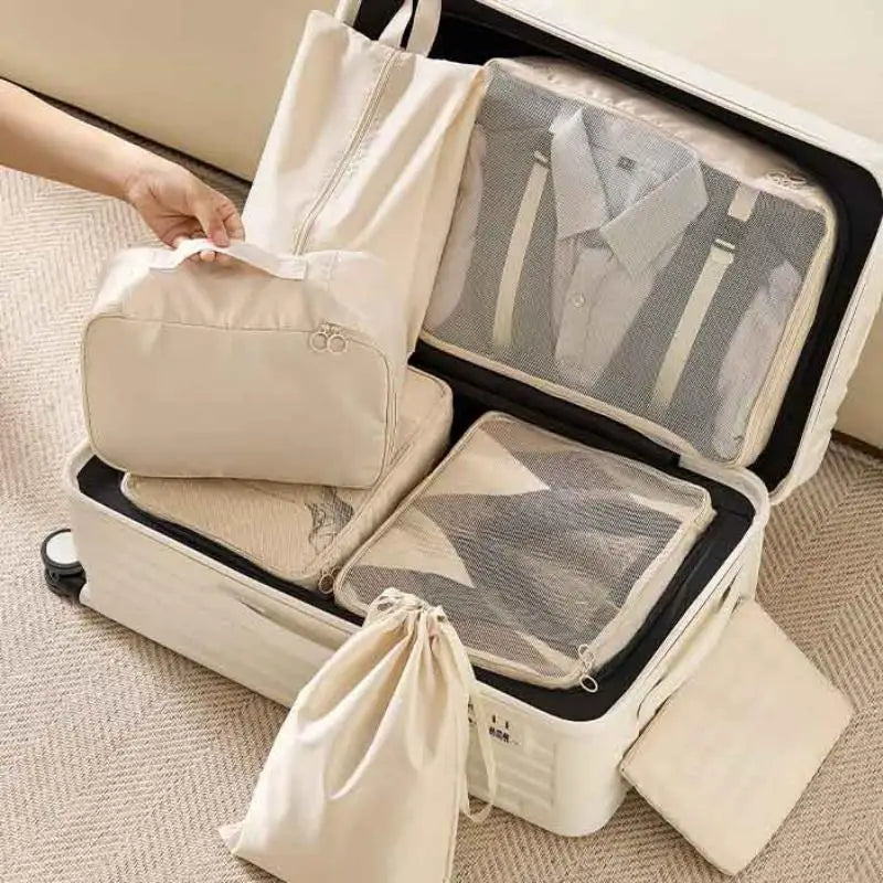 7Pcs/Set Travel Clothing Storage Bag Luggage Organizer Bags Toiletry Shoe Clothing Underwear Sorting Bag Travel Storage Bag Set