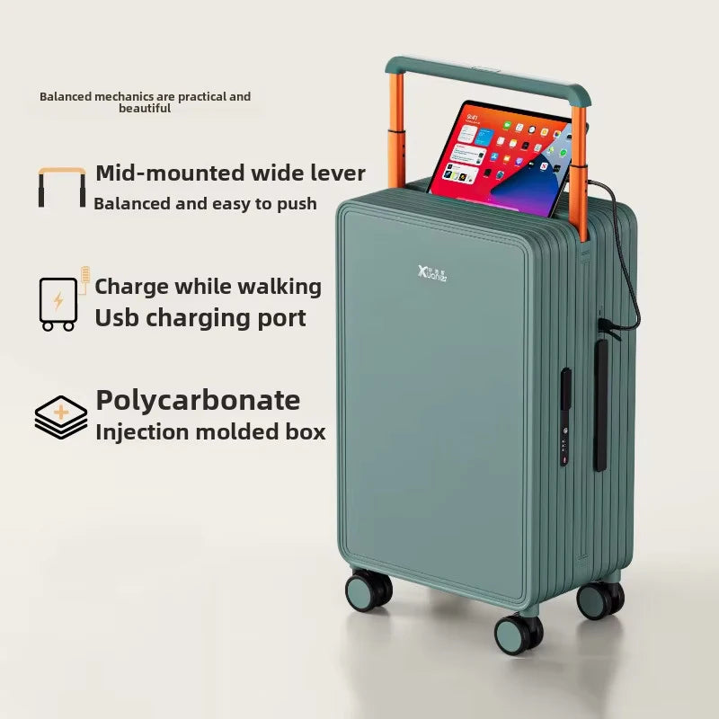 KLQDZMS Luggage ABS+PC Boarding Box 20"24"Large Capacity Cart Case Cart Style Travel Bag 26 Inch Universal Wheel Suitcase