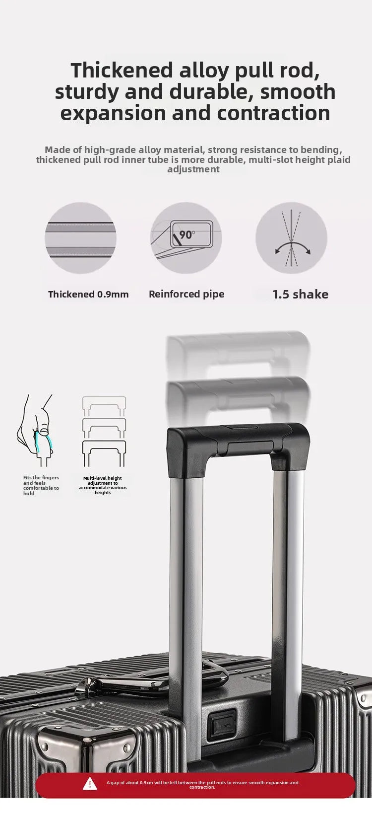 Wolverine luggage, a hard-shell suitcase with 108 rivets, 20-28 inches in size, featuring silent all-terrain wheels, a cup holde