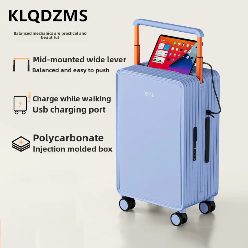KLQDZMS Luggage ABS+PC Boarding Box 20"24"Large Capacity Cart Case Cart Style Travel Bag 26 Inch Universal Wheel Suitcase