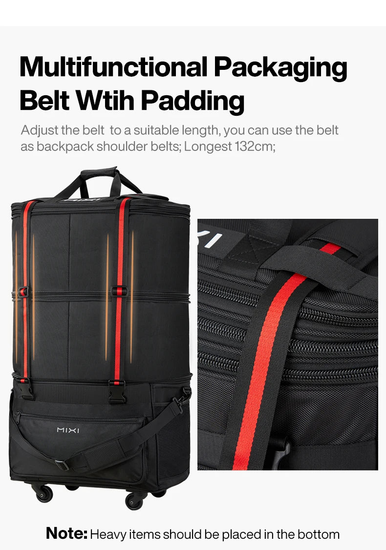 Mixi Expandable Large Capacity Foldable Travel Bag With Rolling Wheels Luggage Bag Duffel Bag M3015