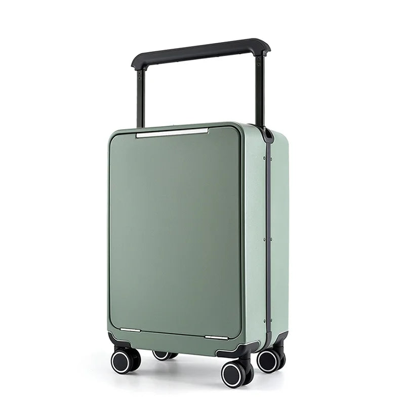 COLENARA Multifunctional Suitcase Front Opening Boarding Box USB Charging Trolley Case 20"24"26 Inch Large Capacity Luggage