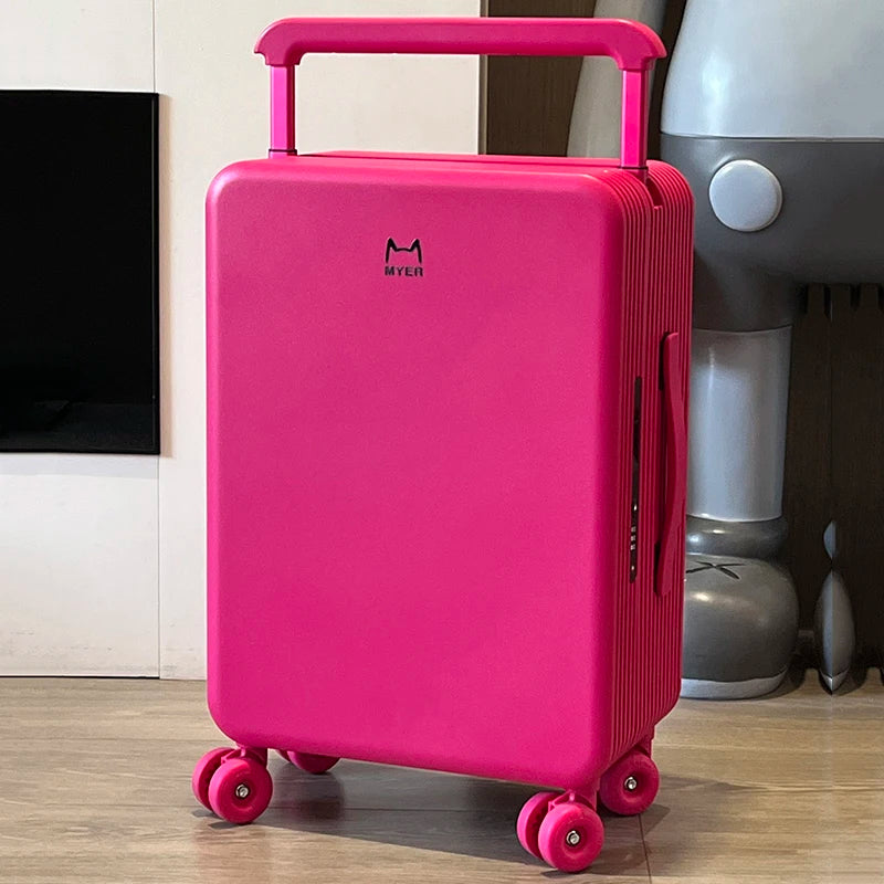KLQDZMS Travel Luggage 20"24 Inch ABS + PC Boarding Box Large Capacity Trolley Case Women Universal Wheel Cabin Suitcase