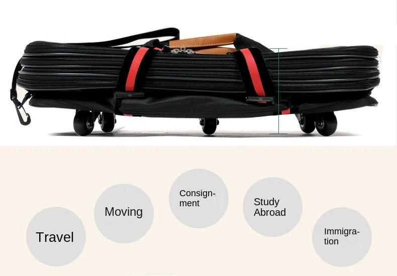 26/28/32/36 inch Extra Large Capacity Travel Bag Waterproof Oxford Cloth Foldable Luggage Bag Five wheels Travel Suitcase