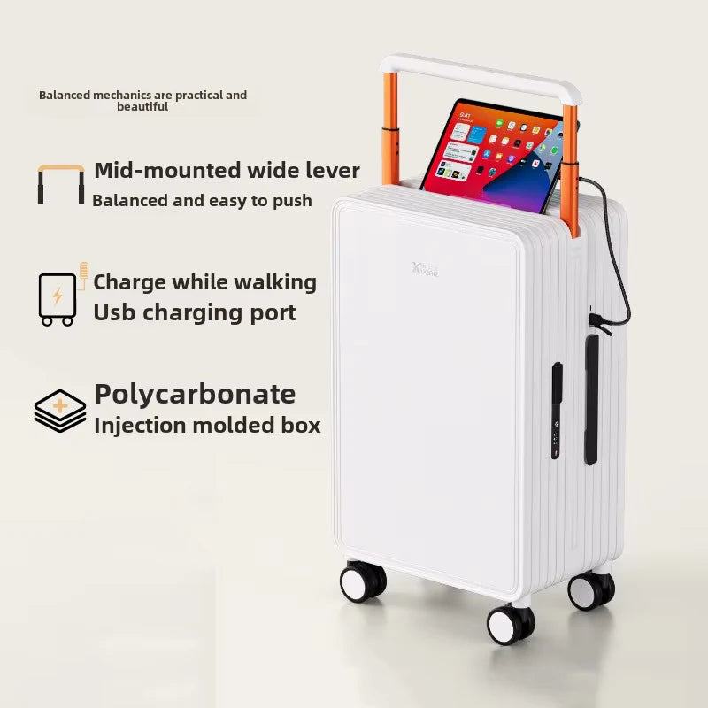 KLQDZMS Luggage ABS+PC Boarding Box 20"24"Large Capacity Cart Case Cart Style Travel Bag 26 Inch Universal Wheel Suitcase