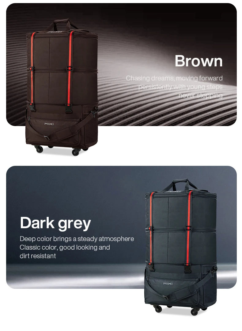 Mixi Expandable Large Capacity Foldable Travel Bag With Rolling Wheels Luggage Bag Duffel Bag M3015