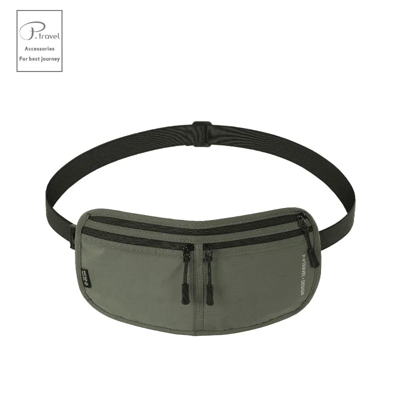 Travel Money Belt Waist Bag Waterproof RFID Blocking Anti-Theft Passport Holder Hidden Pocket Secure Waist Pouch Fanny Pack for