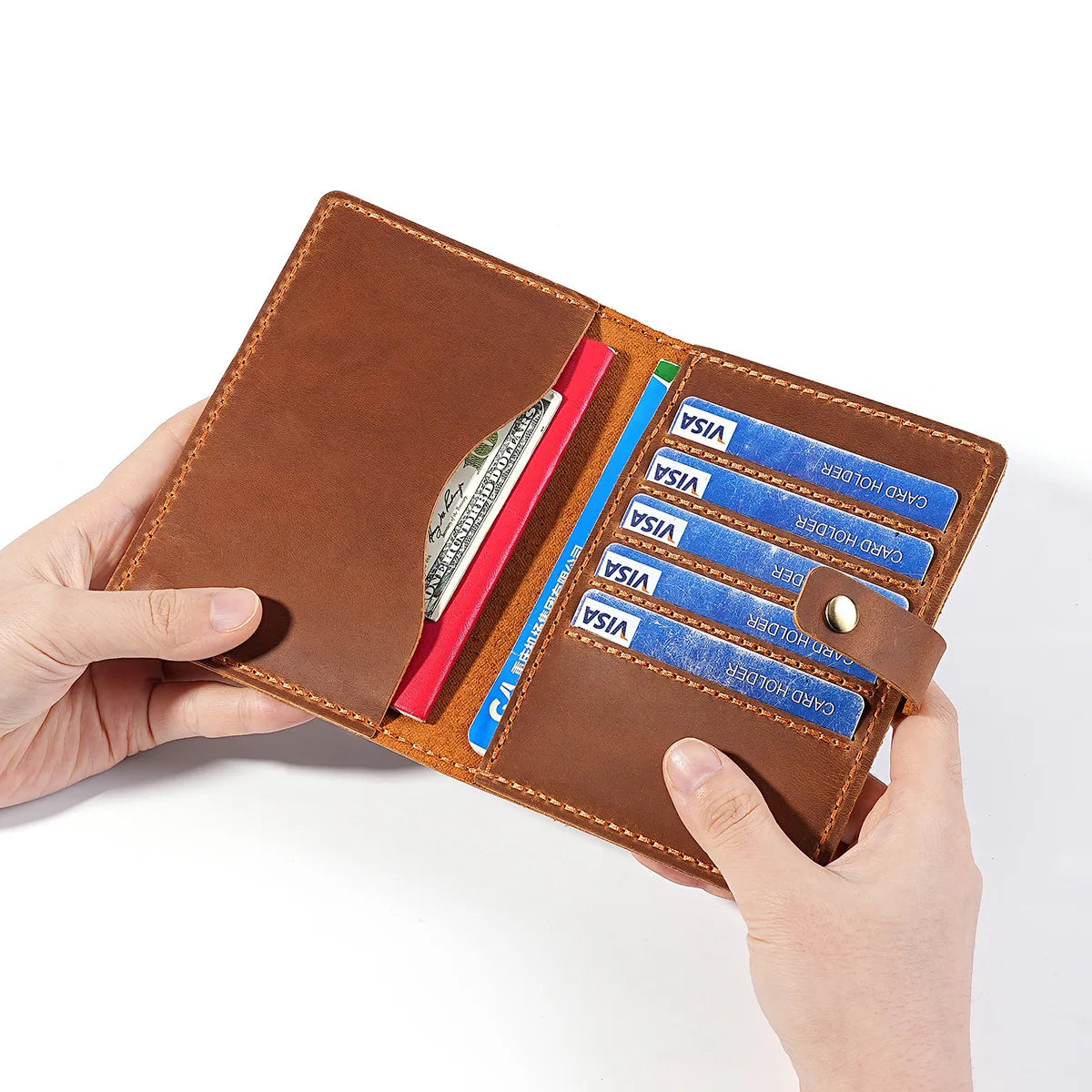 Leather Passport Holder Handmade Passport Cover Travel Wallet Cover Case for Men and Women Travel Documents Organizer Protector