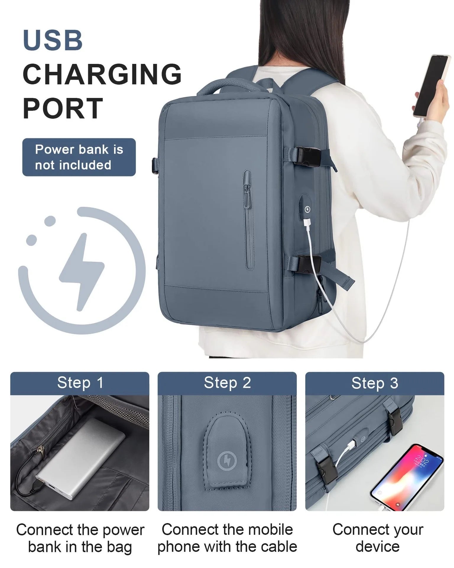 Large Capacity Travel Backpack Men and Women Laptop Bag Multifunctional Man Business Trip Expandable Airplane Backpacks