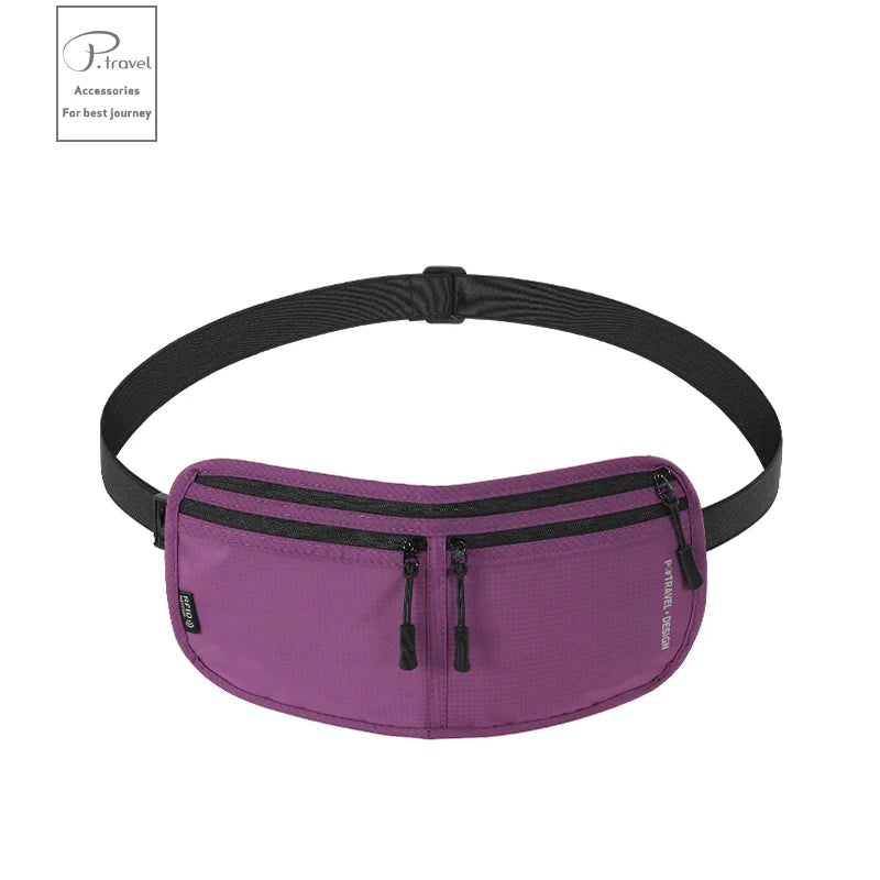 Travel Money Belt Waist Bag Waterproof RFID Blocking Anti-Theft Passport Holder Hidden Pocket Secure Waist Pouch Fanny Pack for