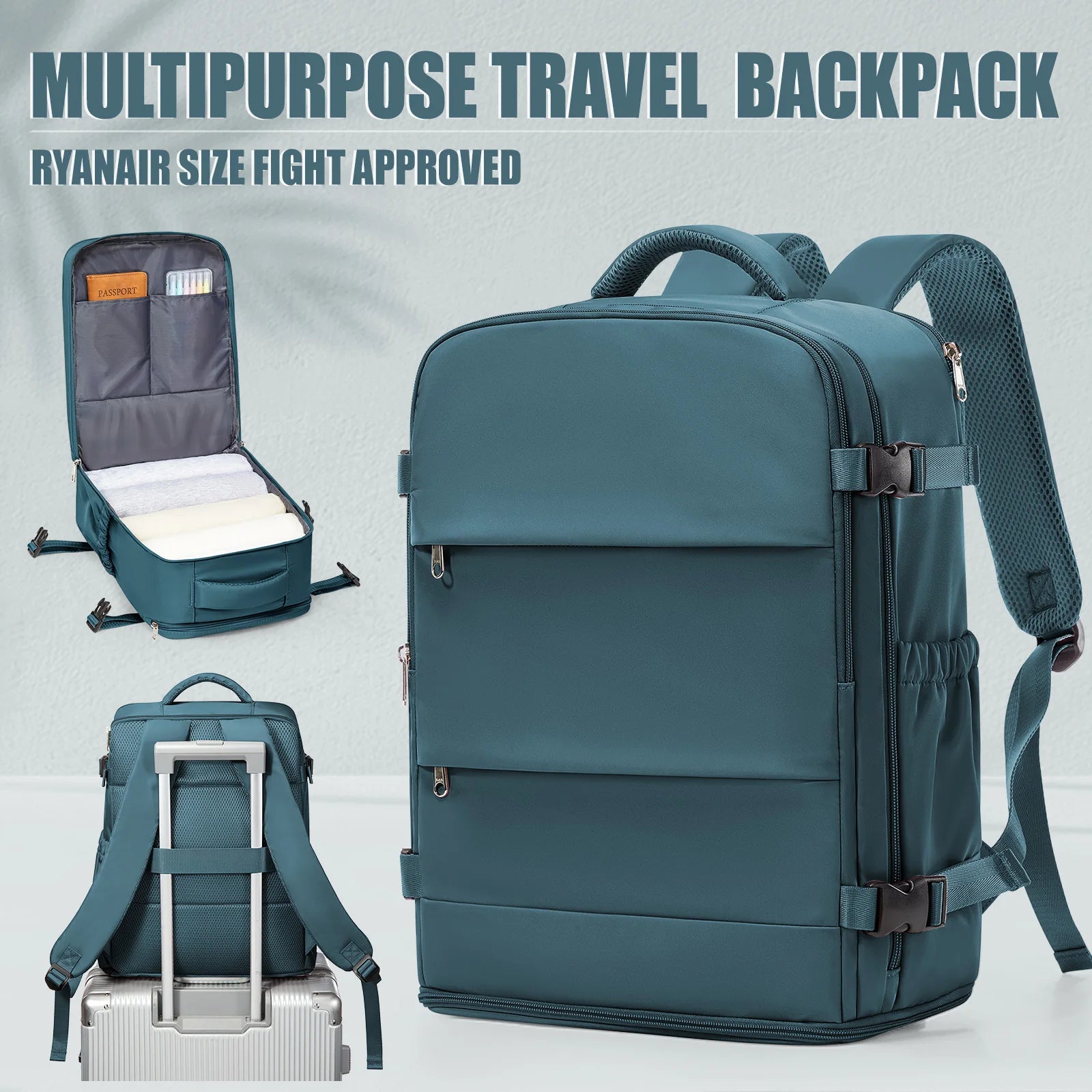 Travel Backpack for Women Men, Ryanair Backpack 40x30x20 Cabin Airplane Luggage EasyJet 45x36x20 Backpack Business Laptop Bag