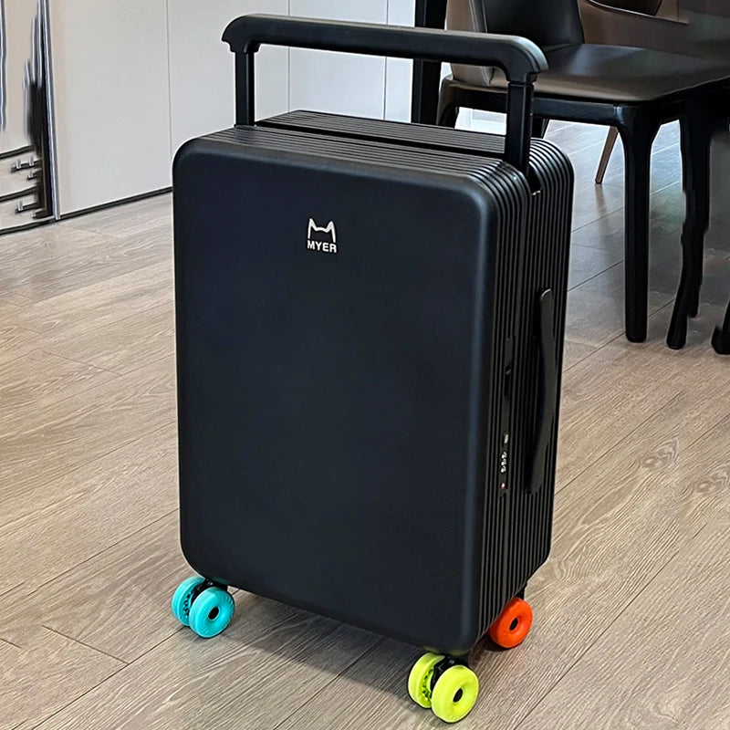 KLQDZMS Travel Luggage 20"24 Inch ABS + PC Boarding Box Large Capacity Trolley Case Women Universal Wheel Cabin Suitcase