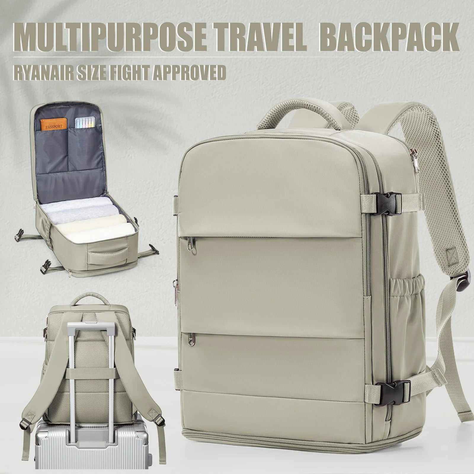 Travel Backpack for Women Men, Ryanair Backpack 40x30x20 Cabin Airplane Luggage EasyJet 45x36x20 Backpack Business Laptop Bag