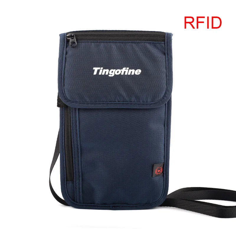 Travel Neck Ultra Slim Wallet Passport Holder RFID Blocking Hidden Money Pouch Security for Men Women Tarjetero Mujer