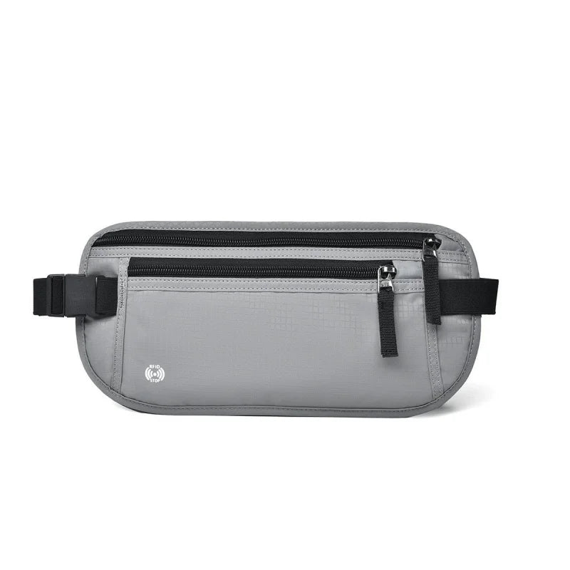 Travel Wallet Ultra-thin Passport Holder RFID Anti-theft Brush Fanny Pack Travel Multi-function Waterproof Document Storage Bag