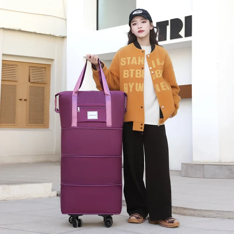 Travel bag, backpack large-capacity disassembly universal wheel storage bag, duffel bag portable multi-layer checked  with wheel