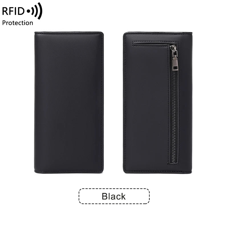 Travel RFID Passport Wallet for Women, Slim Long Leather Clutch with Card Slots & Coin Pocket, Perfect for Daily Commute & Trips