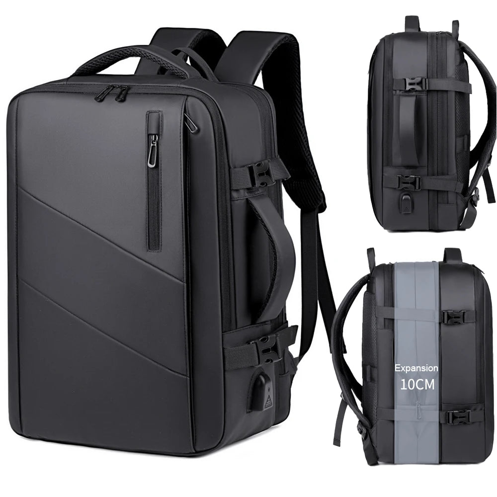 Travel Backpack Men Business Backpack School Expandable USB Bag Multifunctional Computer Bag Large Capacity Waterproof Backpack