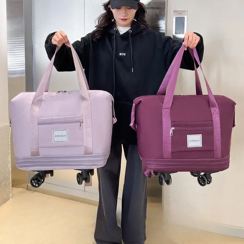 Travel bag, backpack large-capacity disassembly universal wheel storage bag, duffel bag portable multi-layer checked  with wheel